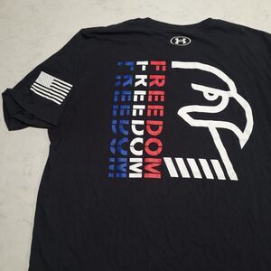 Under Armour Freedom Eagle USA T2 Black 2XL Patriot America 1362048-001 EUC